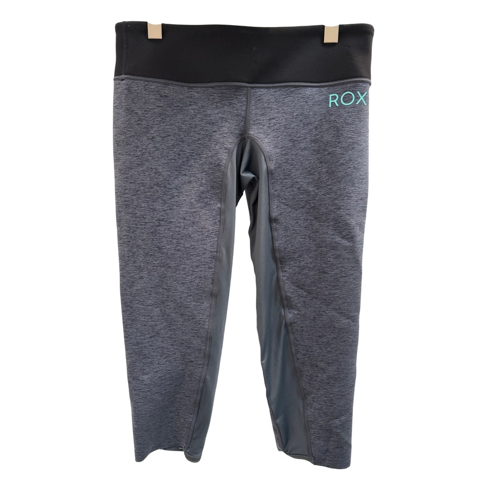 NWT Roxy Salt Water Capri Women Size 10 Grey New Athletic Surf Swim Leggings